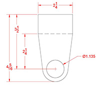 Tube Latch Support Tab - Long