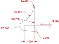 Motor Mount Tab - T/F 1 Up - 1 1/2 Rail